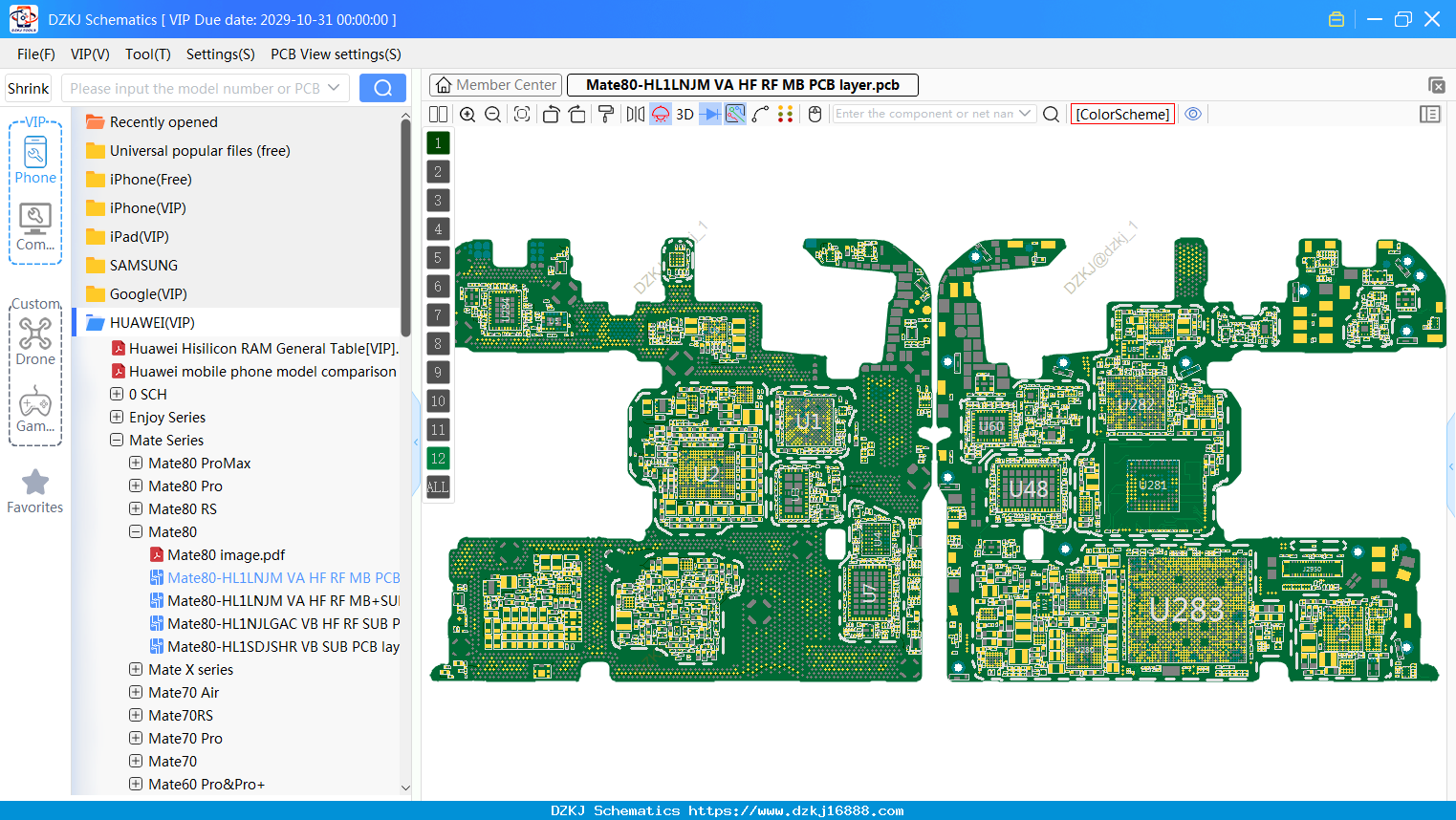 HUAWEI Mate80-HL1LNJM VA HF RF MB PCB Layer